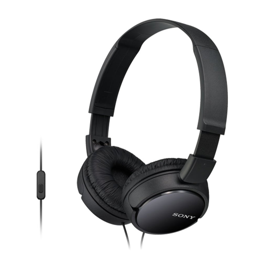 Sony MDR-ZX110AP Wired On-Ear Headphones with Mic Black | iTechArena