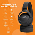 JBL Tune 520BT Wireless On Ear Headphones with Mic, (Black)