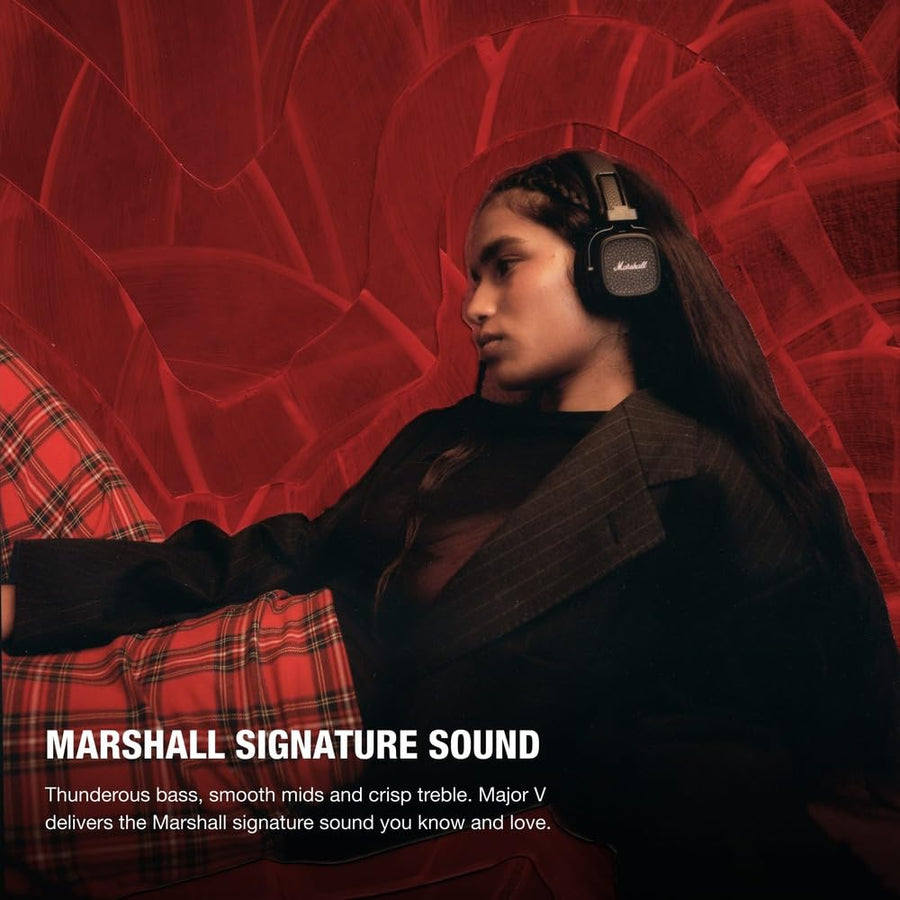 Marshall Major V Wireless On Ear Headphones, Black