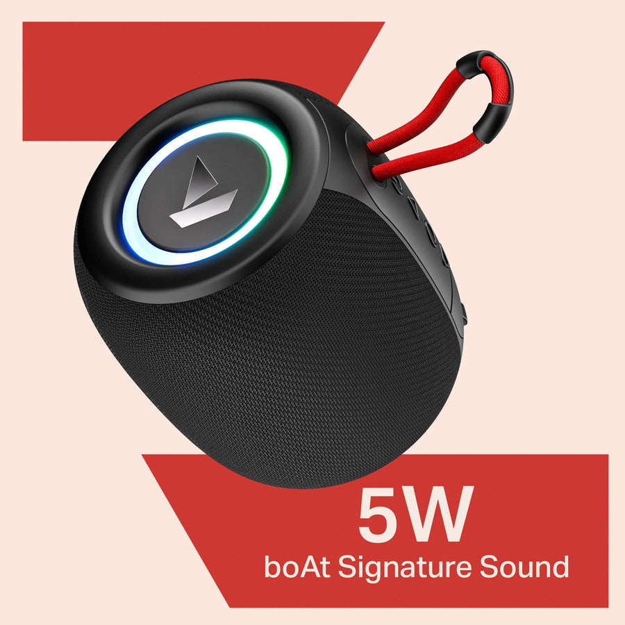 boAt Stone 208 Portable Bluetooth Speaker with 5W Sound, TWS, RGB Lights and 8H Playback