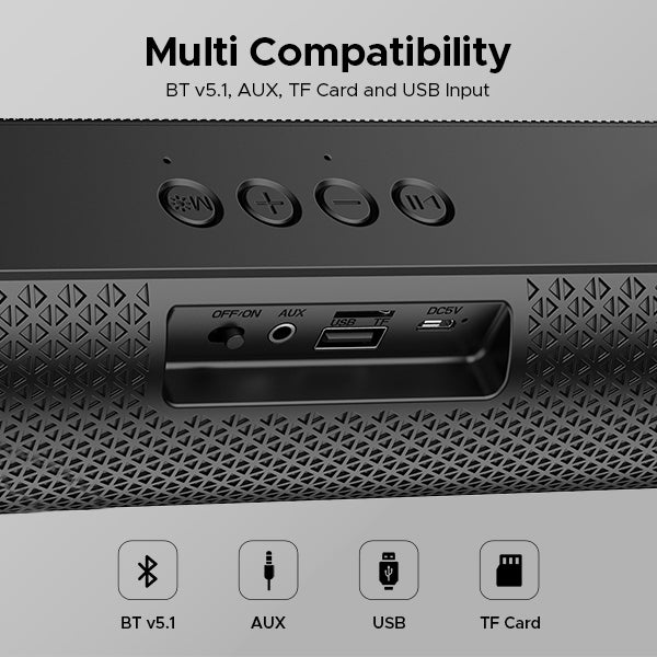 boAt Aavante Bar Aspire Bluetooth Soundbar with 10W RMS Signature Sound, 2.0 Channel with 7 Hours Playback,