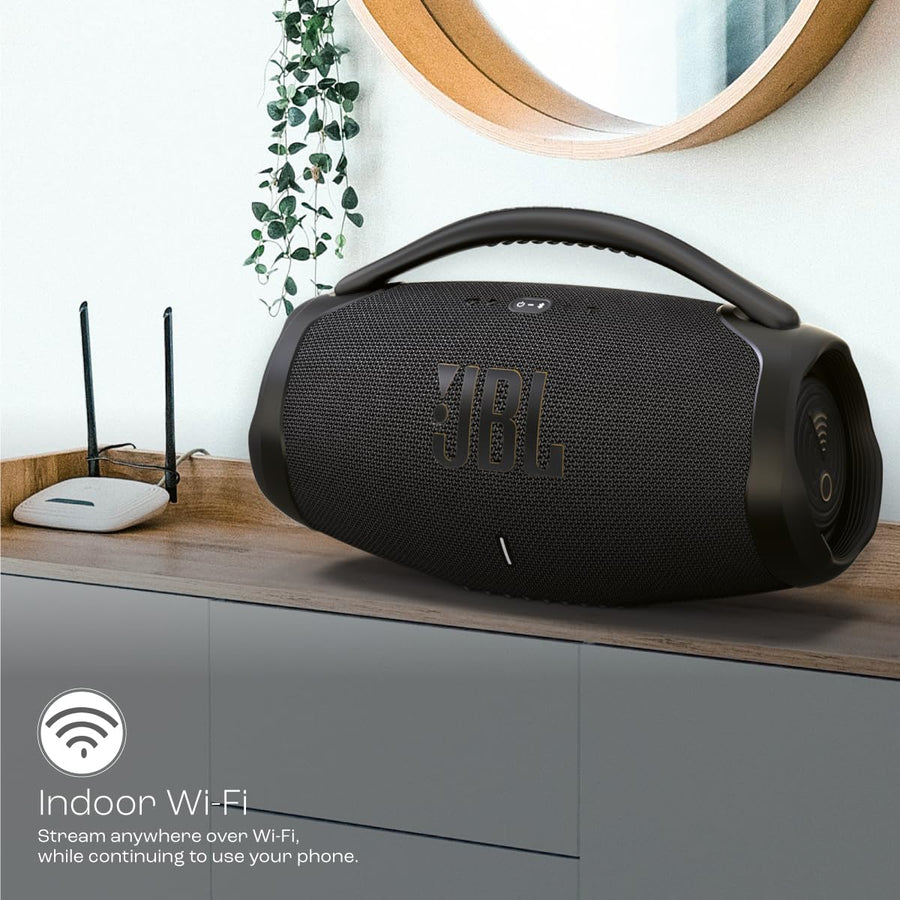 JBL Boombox 3 Wi-Fi, Wireless Portable Bluetooth Speaker, (Black)