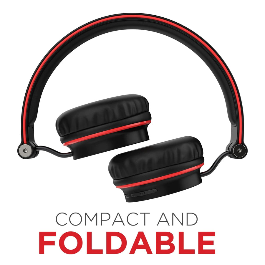 Boat Rockerz 410 Wireless Bluetooth On Ear Headphones with Mic,(Black/Red)