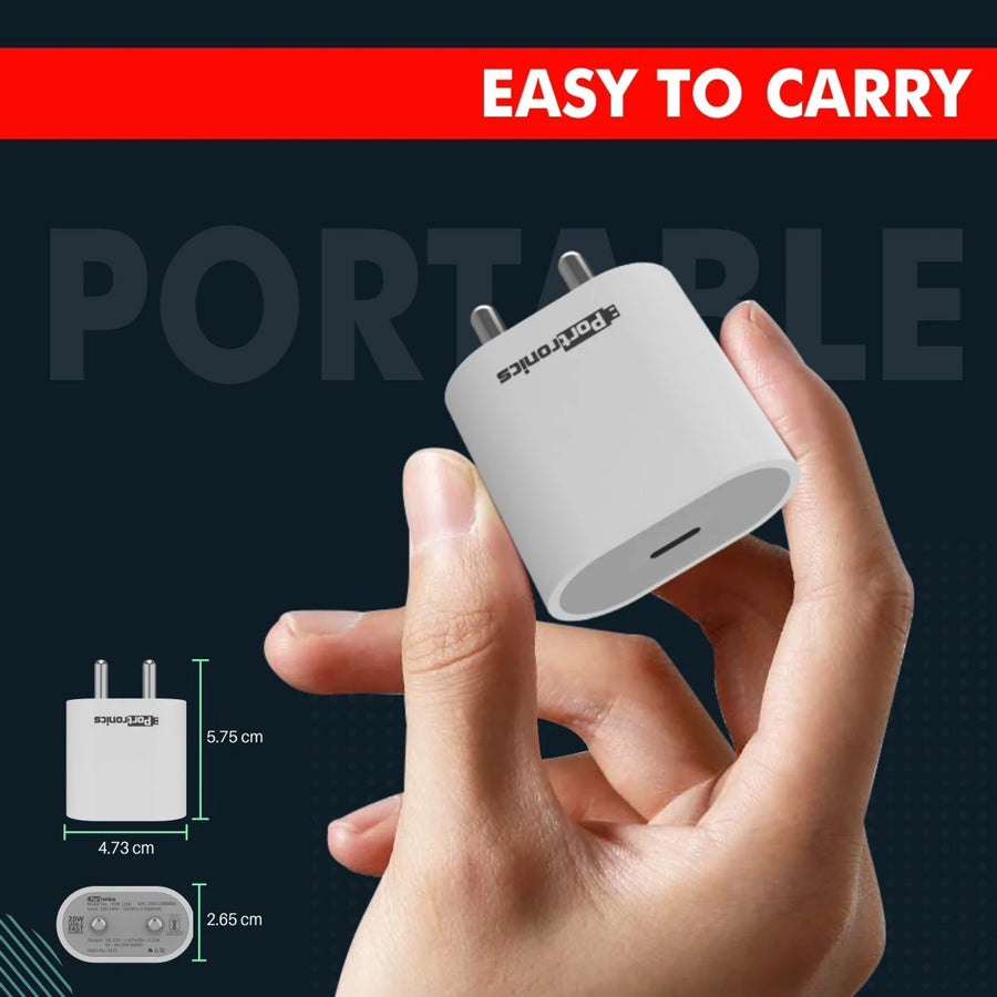 Portronics Adapto 20 20W Type-C charger (White)