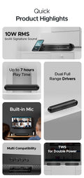 boAt Aavante Bar Aspire Bluetooth Soundbar with 10W RMS Signature Sound, 2.0 Channel with 7 Hours Playback,