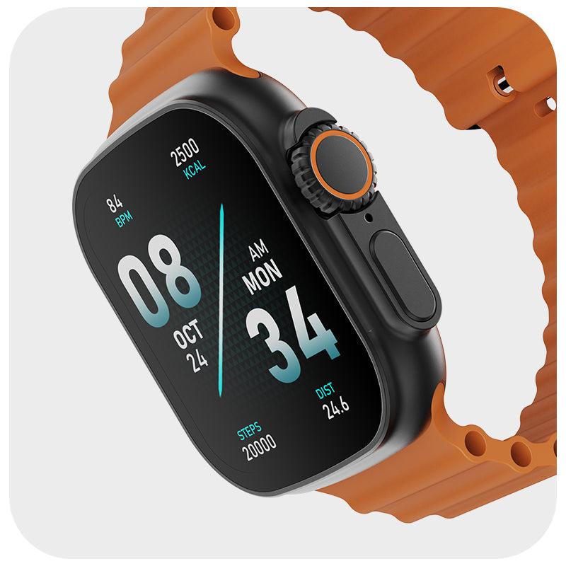 boAt Wave Glory Smartwatch with 1.96"(4.97 cms) HD Display, BT Calling, 100+ Sports Modes, Premium Metal Body