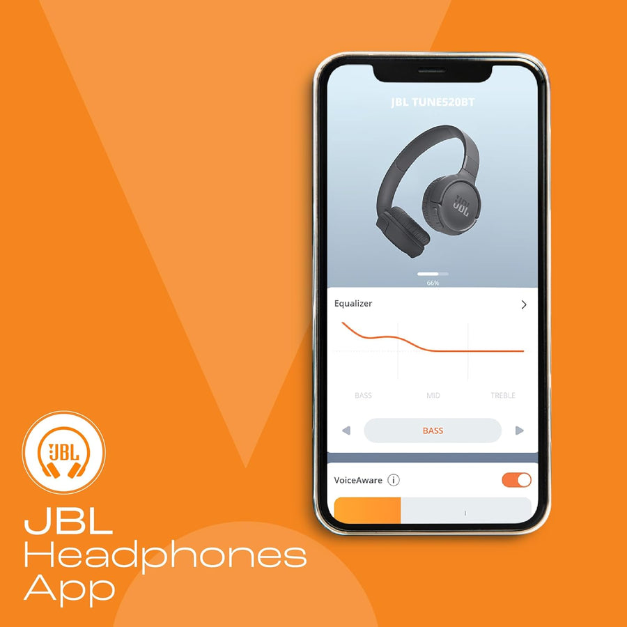 JBL Tune 520BT Wireless On Ear Headphones with Mic, (Black)