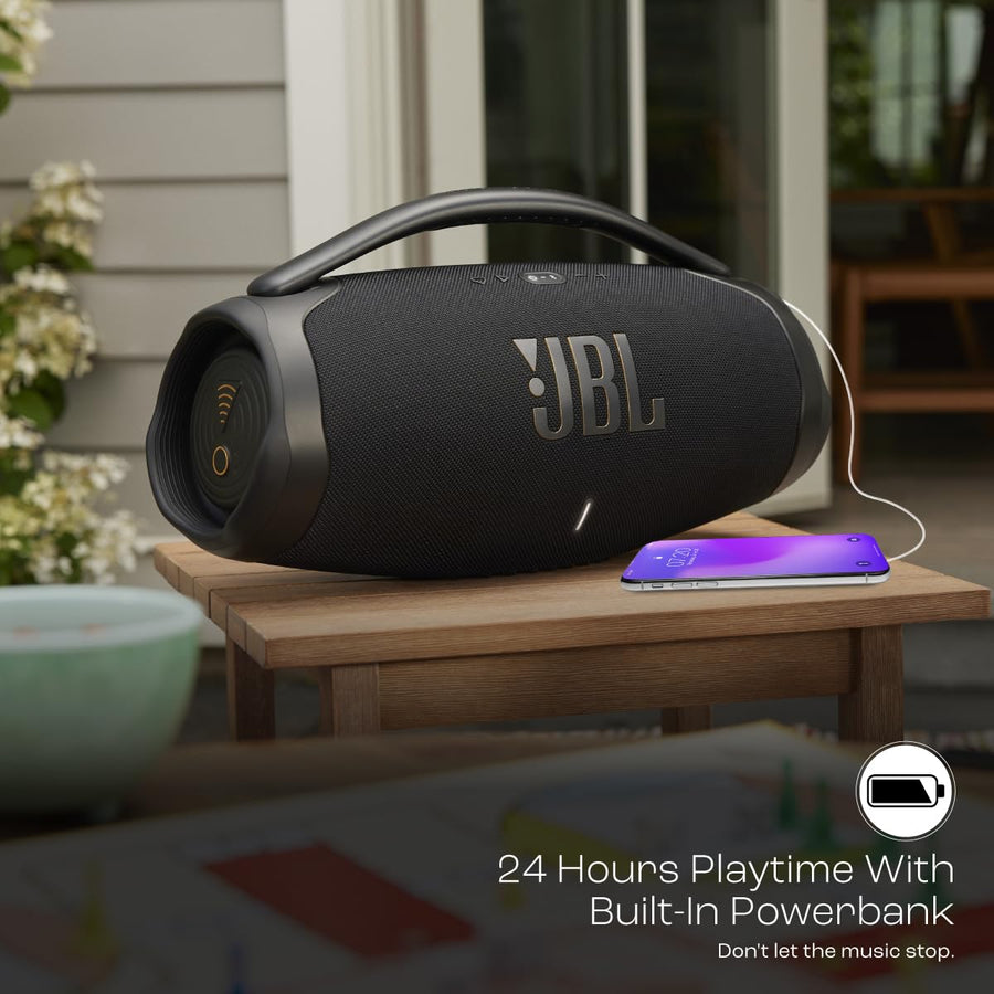 JBL Boombox 3 Wi-Fi, Wireless Portable Bluetooth Speaker, (Black)