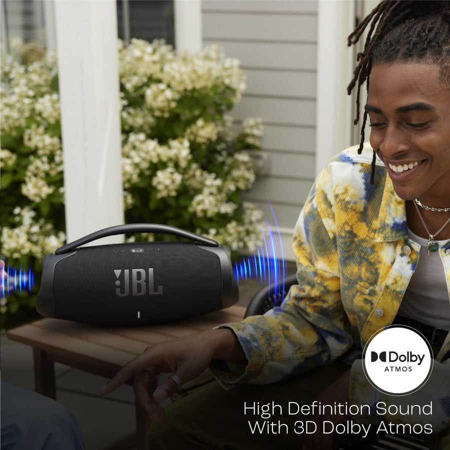JBL Boombox 3 Wi-Fi, Wireless Portable Bluetooth Speaker, (Black)