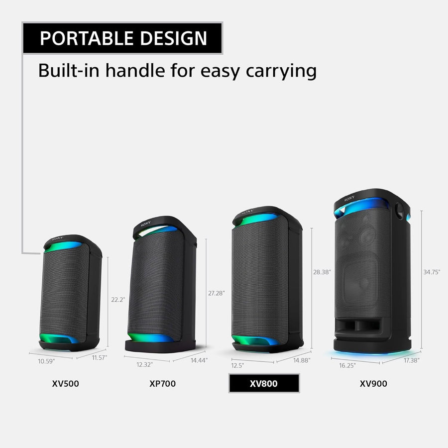 Sony SRS-XV800 X-Series Wireless Portable Bluetooth Karaoke Party Speaker (Black)
