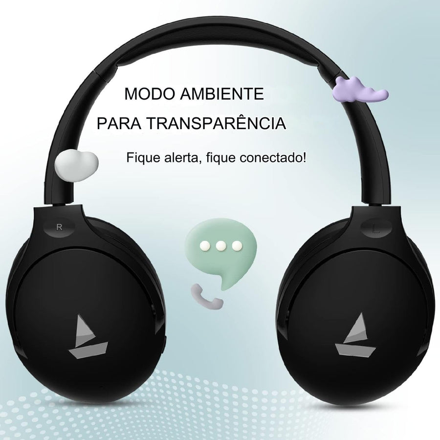 Boat Rockerz 551 ANC Bluetooth Hybrid Active Noise Cancellation Over Ear Headphones (Stellar Black)