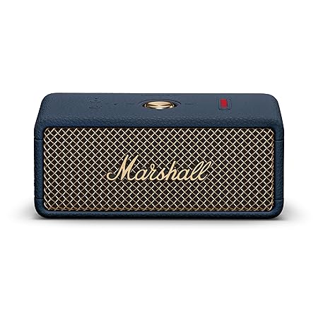 Marshall Emberton III Compact Portable Bluetooth Speaker, 32+ Hours Playtime, 360° Sound, Dust & Waterproof IP67 – Black & Brass