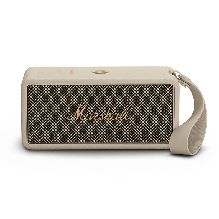 Marshall Middleton Portable Bluetooth Speaker, 20+ Hours Playtime, 360° Sound, Dust & Waterproof IP67 – Black & Brass