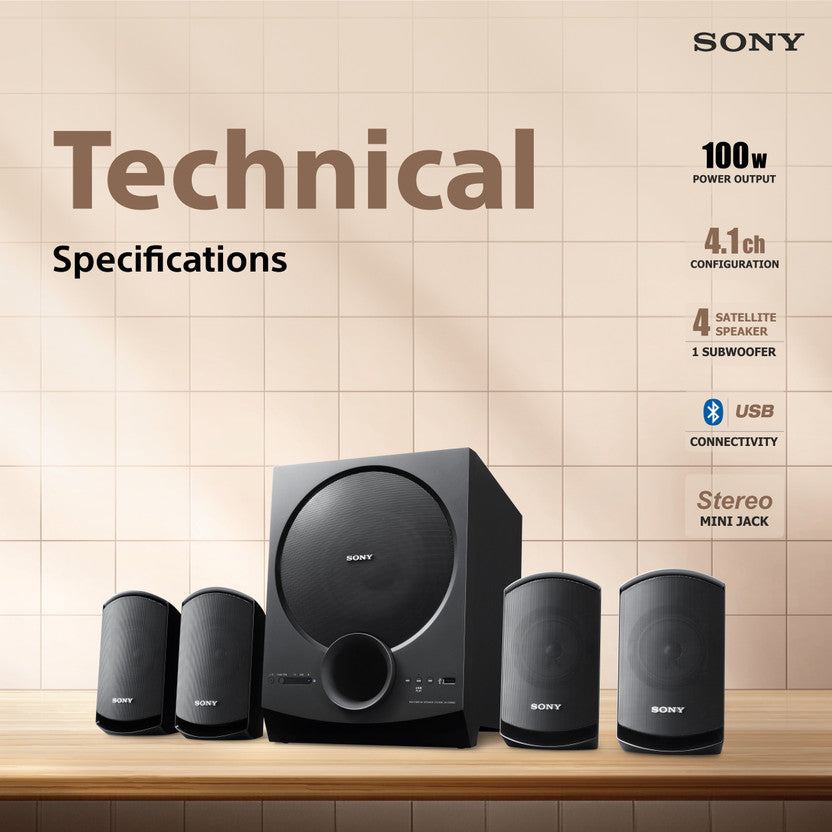 Sony SA-D40M2 100W 4.1ch specifications